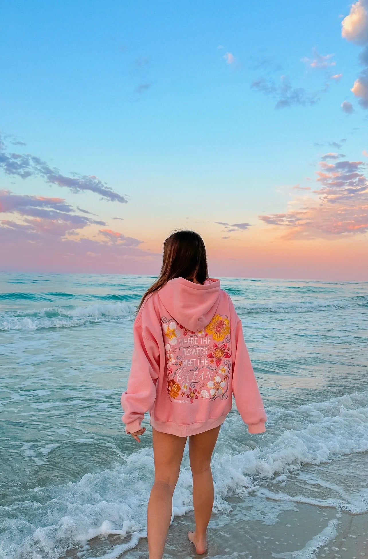 Where the Flowers Meet the Ocean - Bubblegum Pink
