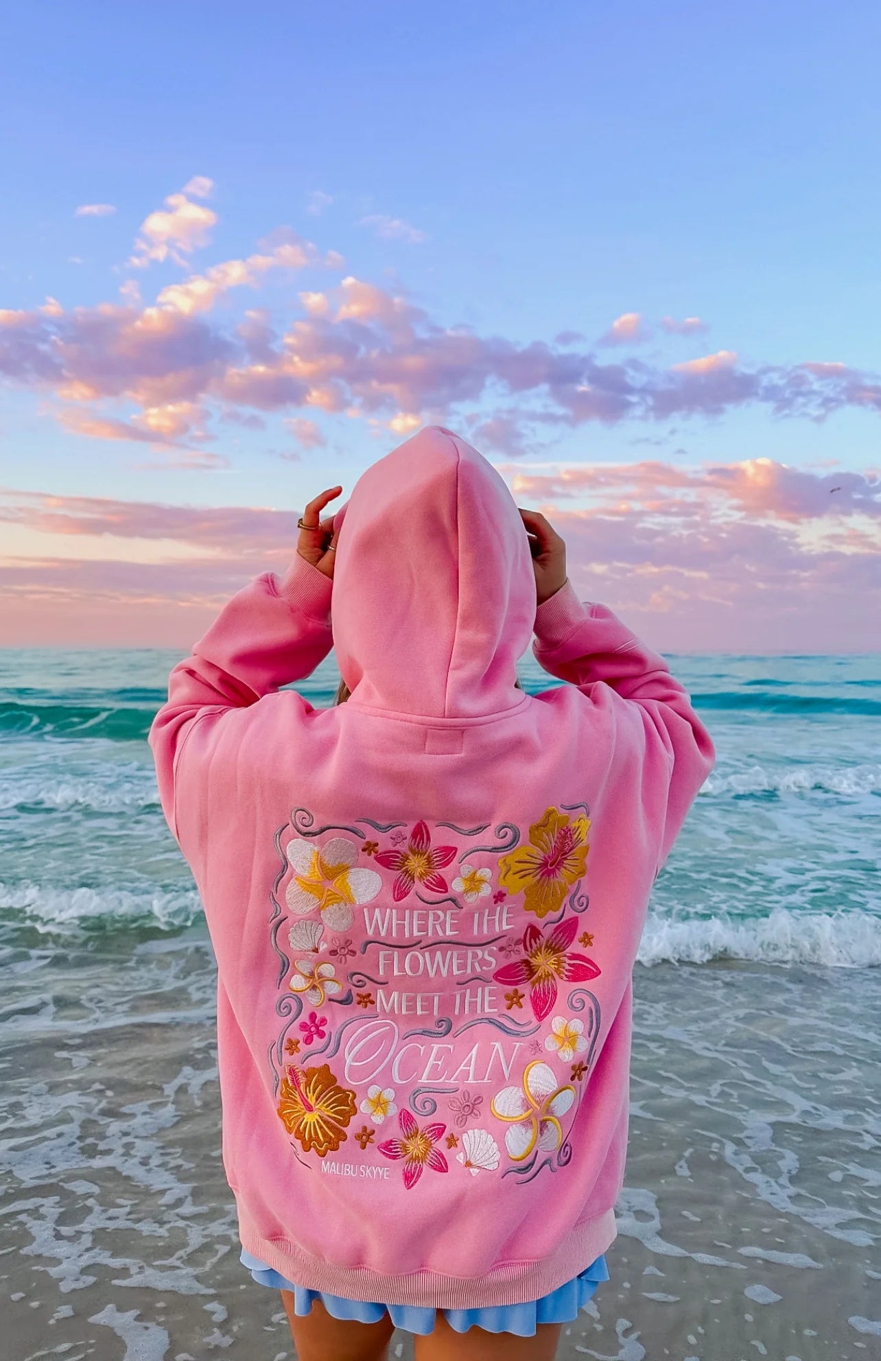 Where the Flowers Meet the Ocean - Bubblegum Pink