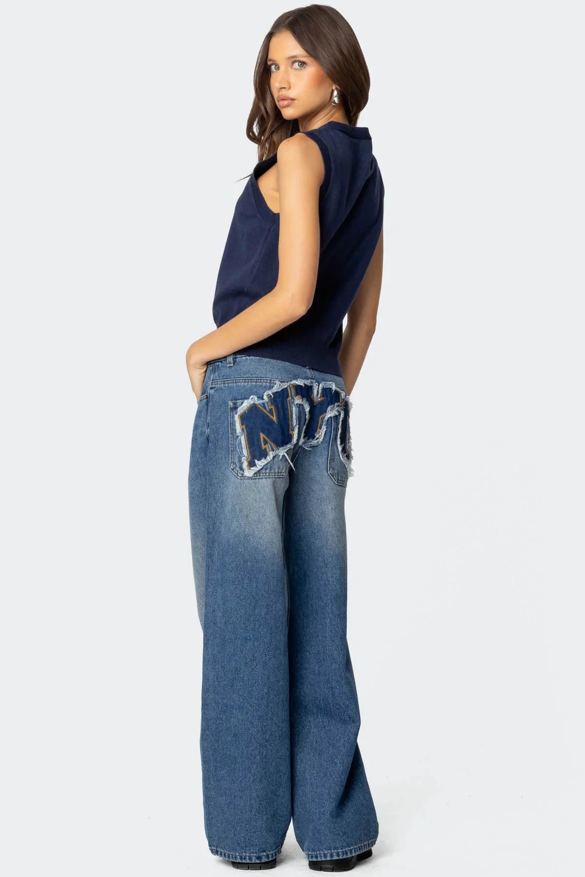 NYC Washed Low Rise Jeans