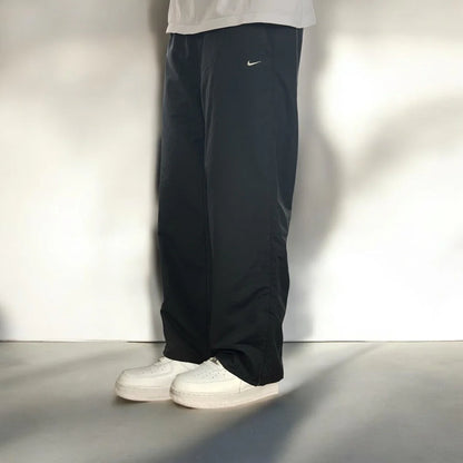 RARE 00s Baggy Nike Trackpants Black - (XL)